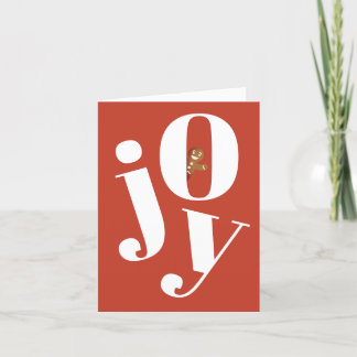Minimalist Terracotta Joy Gingerbread Christmas Holiday Card