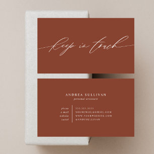Minimalist Terracotta Keep in Touch Contact or Business Card