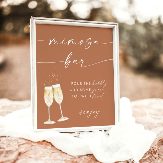 Minimalist Terracotta Mimosa Bar Sign (Creator Uploaded)