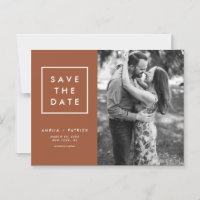 Minimalist Terracotta Photo Save the Date