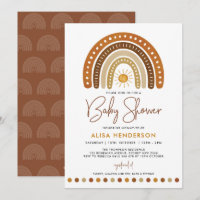 Minimalist Terracotta Rainbow Sunshine Baby Shower