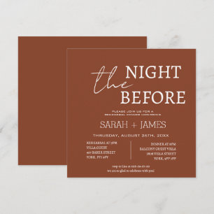 Minimalist Terracotta Rehearsal Dinner Wedding Invitation