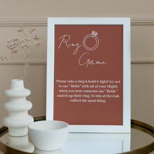 Minimalist terracotta ring game don't say bride  poster