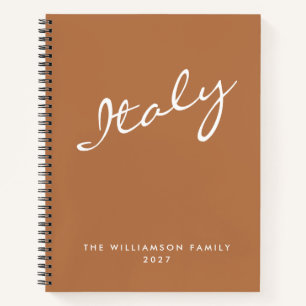 Minimalist Terracotta Script Personalized Travel Notebook