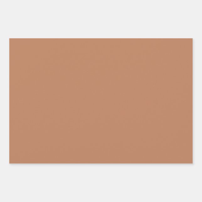 Minimalist terracotta solid brown earthy  plain wrapping paper sheet (Front)