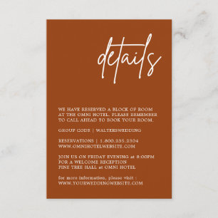 Minimalist Terracotta Wedding Enclosure Card