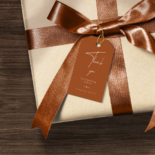 Minimalist Terracotta Wedding Favour Thank You Gif Gift Tags
