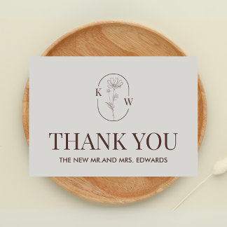 Minimalist Terracotta Wedding Thank You Card