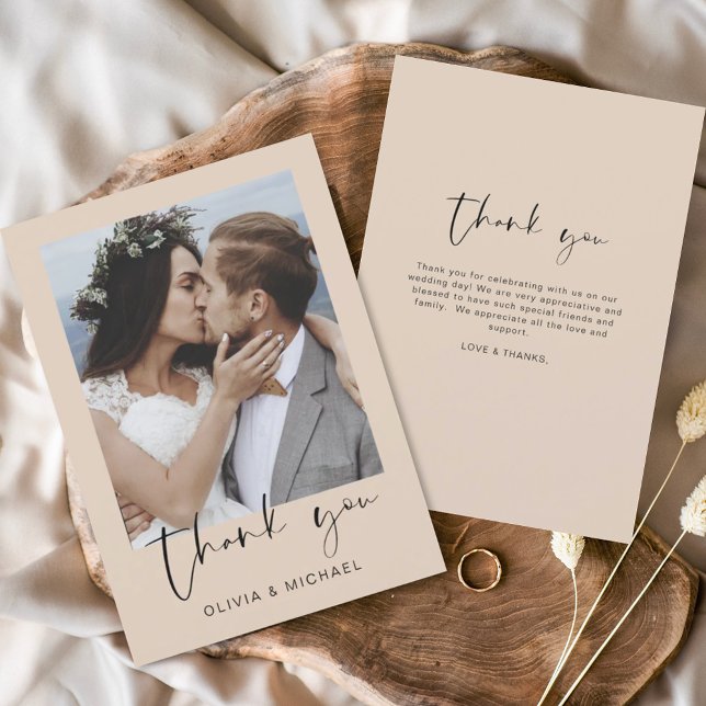 Minimalist Terracotta Wedding Thank You Photo (Creator Uploaded)