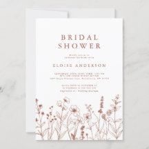 Minimalist Terracotta Wildflower Bridal Shower    
