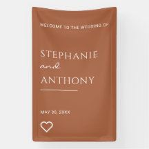Minimalist Terracotta with Heart Modern Wedding