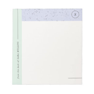 Minimalist Terrazzo Monogram Notepad - Mint