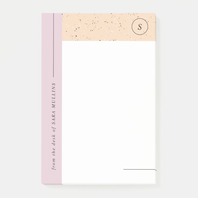 Minimalist Terrazzo Monogram Post-Its - Purple Post-it Notes (Front)
