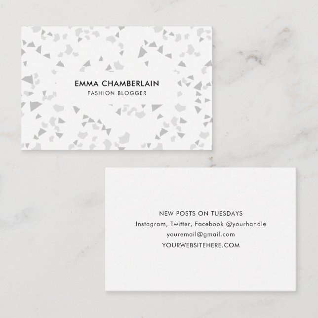 Minimalist Terrazzo Print Modern Custom  Business  Business Card (Front/Back)
