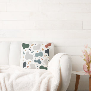 Minimalist Terrazzo Style Custom Fabric, Wallpaper Throw Pillow