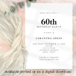 Minimalist Text Any Colour 60th Birthday Party  Invitation<br><div class="desc">Minimalist Text Any Colour 60th Birthday Party. Fully customisable. Easily personalise the text and change font and background colours if you wish via the edit further option.</div>