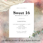 Minimalist Text Any Colour Sweet 16 Birthday Party Invitation<br><div class="desc">Minimalist Text Any Colour Sweet 16 Birthday Party. 100% customisable. Easily personalise the text and change font and background colours if you wish via the edit further option.</div>