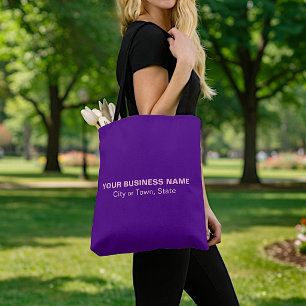 Minimalist Text-Based Business Brand Purple Tote Bag