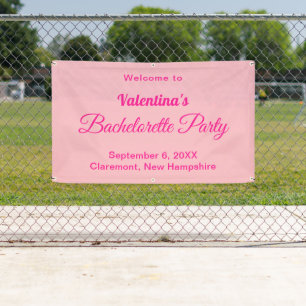 Minimalist Text-Based Pink Bachelorette Party Banner