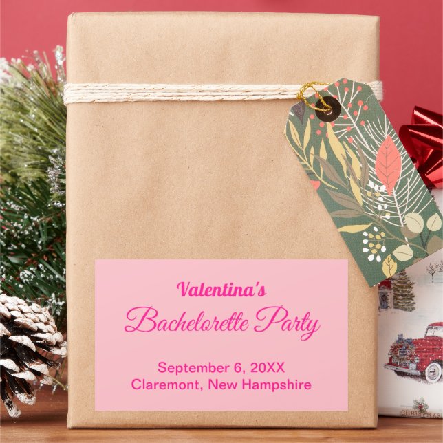 Minimalist Text-Based Pink Bachelorette Party Sticker (Holiday)