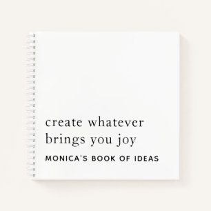 Minimalist Text Custom 2 Motivational Quotes Name Notebook
