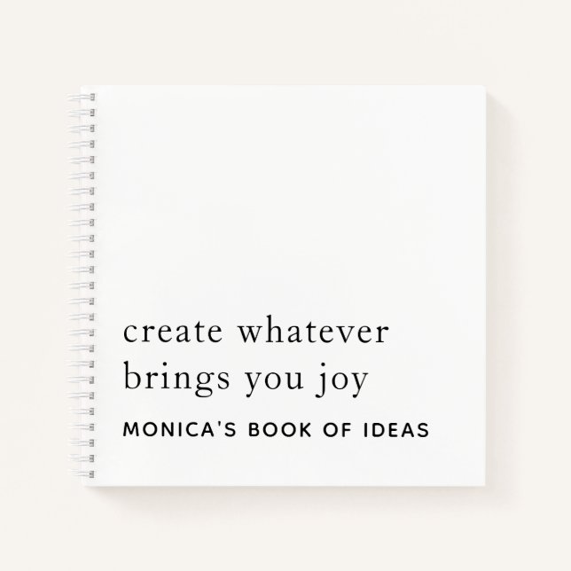 Minimalist Text Custom 2 Motivational Quotes Name Notebook (Front)