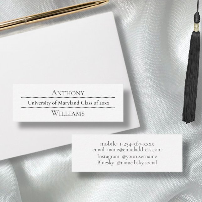 Minimalist Text Design Graduation  Calling Card (Creator Uploaded)