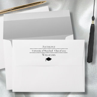Minimalist Text Design Graduation silver grey Envelope
