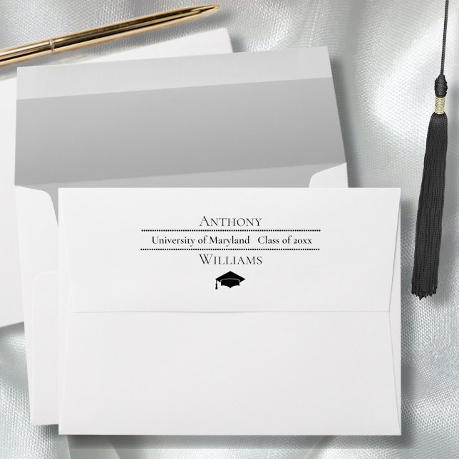 Minimalist Text Design Graduation silver grey Envelope (Creator Uploaded)