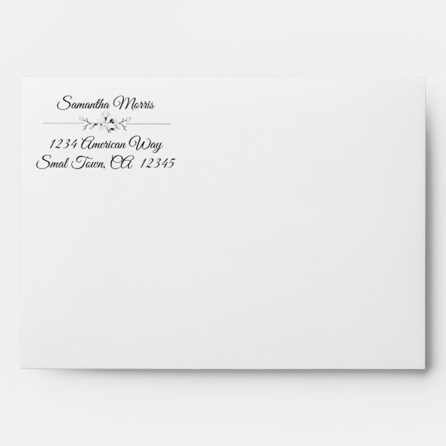 Minimalist Text Divider Return Address Envelope (Front)