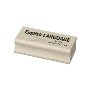 Minimalist Text School Subject Rubber Stamp