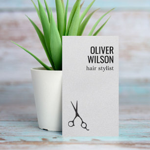 Minimalist Texture Grey Black Bold Hair Salon Business Card