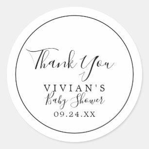 Minimalist Thank You Baby Shower Favour Sticker