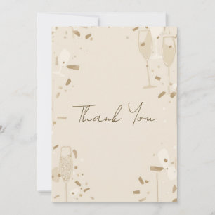 Minimalist Thank You Card   Modern Beige & Ivory