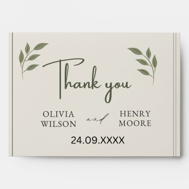 Minimalist Thank You Favour Box Envelope (Front)