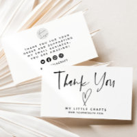 Minimalist Thank You Heart Small Business