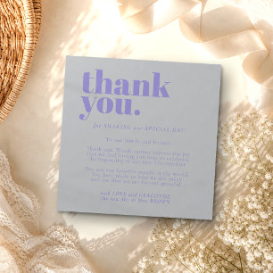 Minimalist Thank You Lavender Silver Enclosure Card