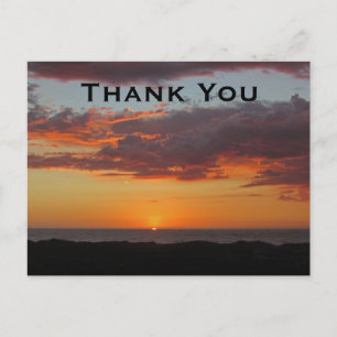 Minimalist Thank You Ocean Sunset Appreciation Postcard