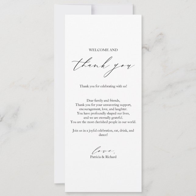 Minimalist Thank You Place Card Template (Front)