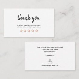 Minimalist Thank You Small Business Discount Card
