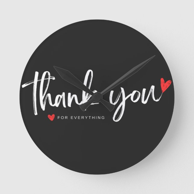 Minimalist "Thank You" Wall Clock (Front)