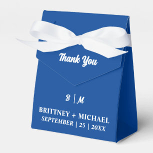 Minimalist Thank You Wedding Dusty Navy Blue Favou Favor Box