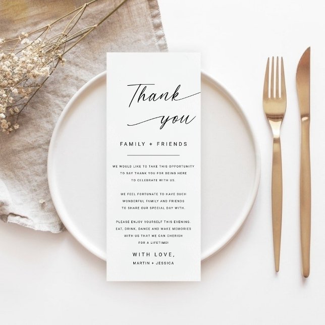 Minimalist Thank You Wedding Place Card (Creator Uploaded)
