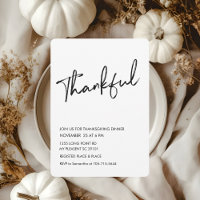 Minimalist Thankful Thanksgiving Dinner
