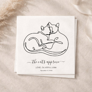 Minimalist The Cats Approve Custom Pet Wedding Napkin