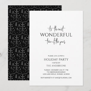 Minimalist The Most Wonderful Time Holiday Party Invitation