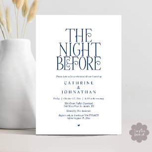 Minimalist "The Night Before" Rehearsal Dinner Invitation