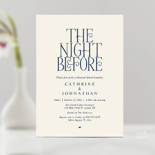 Minimalist "The Night Before" Rehearsal Dinner Invitation