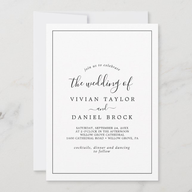 Minimalist The Wedding Of Invitation (Front)