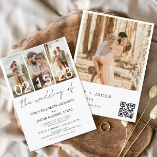 Minimalist The Wedding of Photo QR code Invitation